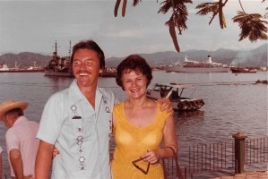 Dan and Pat at the waterfront — meeting the girl of his dreams, 1978