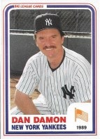 Dan Damon New York Yankees baseball card, 1989
